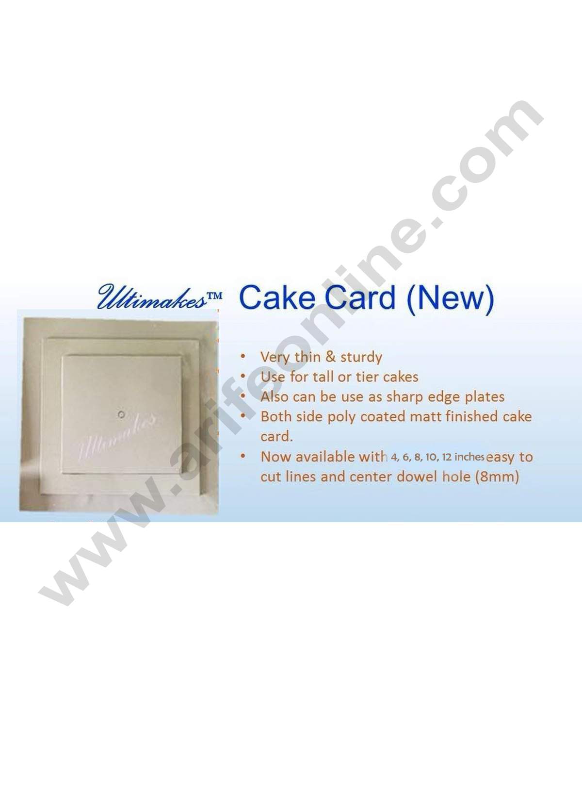 Cake Decor Ultimakes Cake Card - Square 8 inch