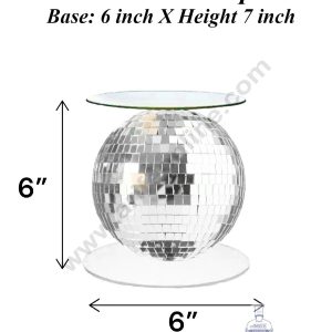 CAKE DECOR™ Disco Ball Cake Spacer For Cake and Cupcake Decoration - Base 6 inch X Height 6 inch