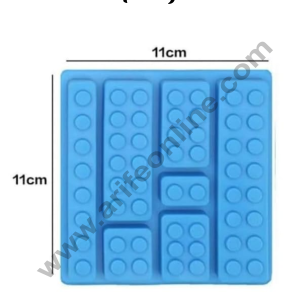 7 Cavity Rectangle  Lego Block Silicone Mould for Chocolate