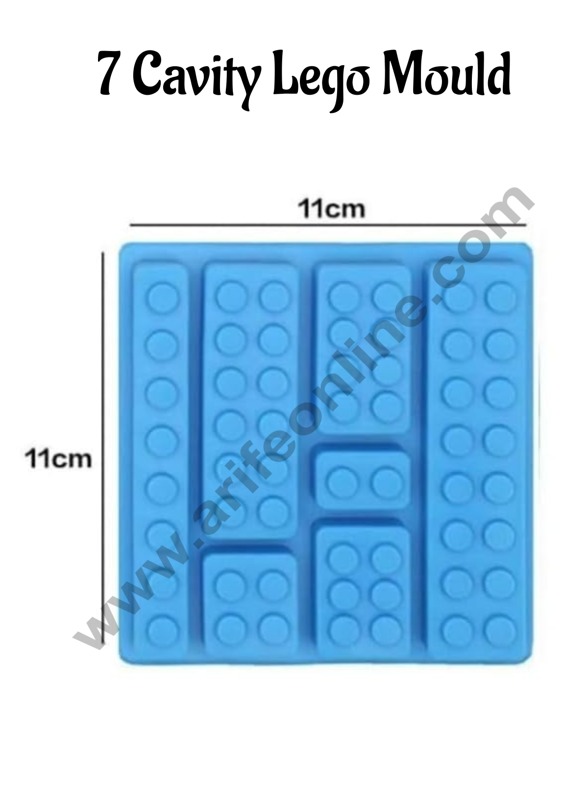 7 Cavity Rectangle Lego Block Silicone Mould for Chocolate