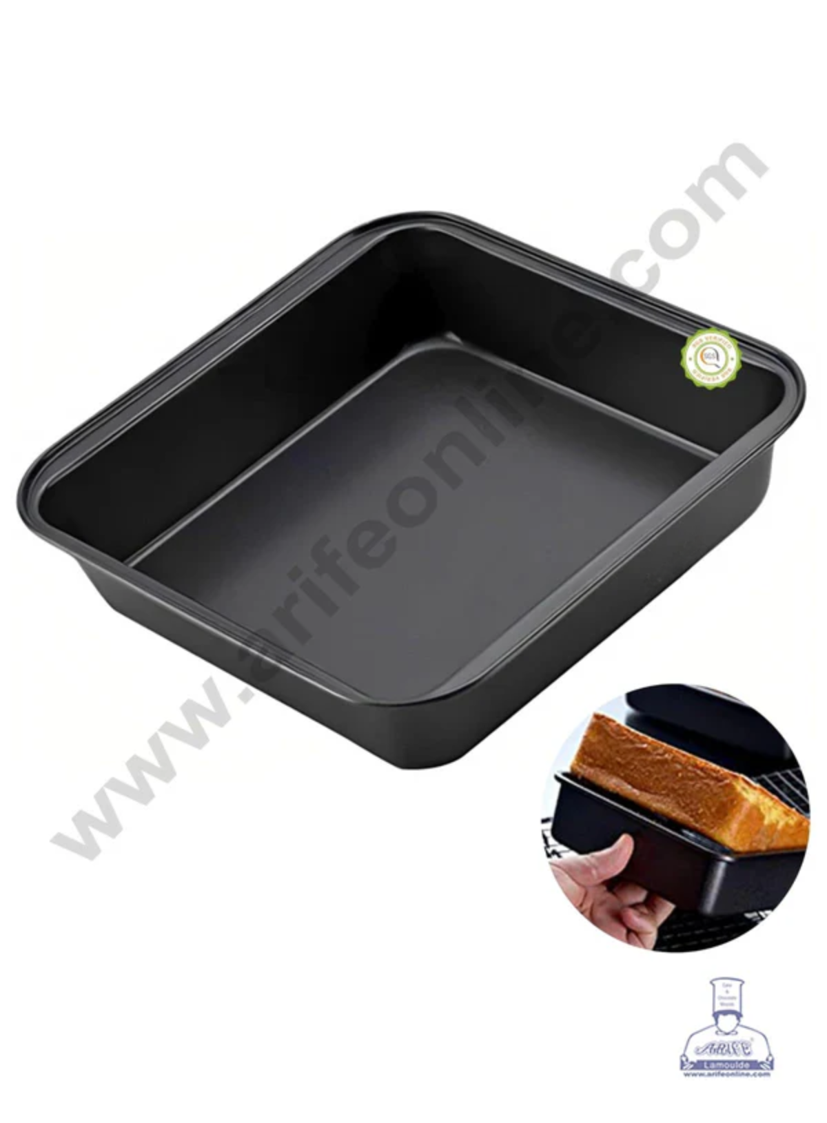 CAKE DECORβ’ Non-Stick Square Cake Mould β Large 20 x 20 x 4.5 cm Baking Pan