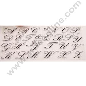 Cake Decor 1pc Silicone Cursive Alphabet Scrapbook Diy Rubber Stamp Clear Stamp Transparent Stamp Handmade Card Stamp