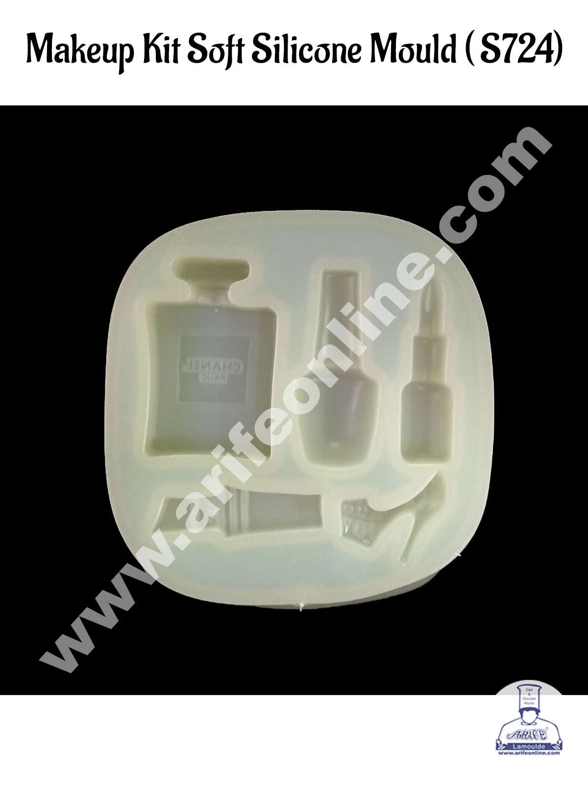 CAKE DECOR™ 5 Cavity Make-Up Kit Soft Silicone Mold for Cake Decoration SBS-724