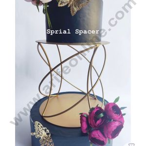 Cake Decor Metal Fancy Spiral Cake Display Stand & Cup Cake Stand - Golden (SBCS-165)