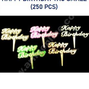 CAKE DECOR™ Multi Color Mini Happy Birthday Cake Tag Cake Topper (Pack of 250 Pcs)