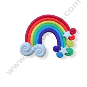 CAKE DECOR™ 1 Pieces Multi Colour Rainbow Cloud Star Cake Toppers (SBRainbow-004) - Medium