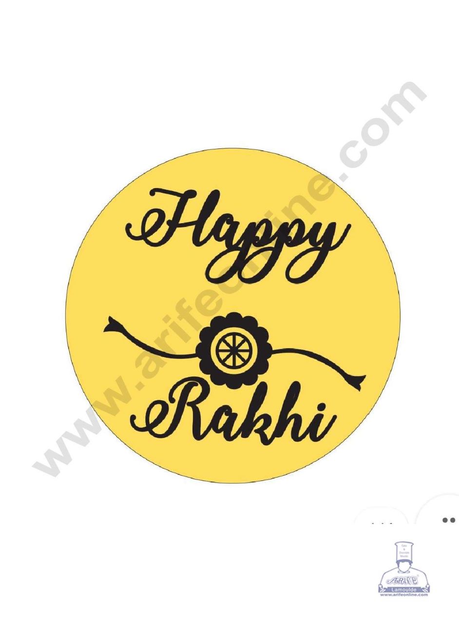 CAKE DECORβ’ Acrylic Happy Rakhi Coin Topper for Cake and Cupcakes ( SBMT-Coin-038 )