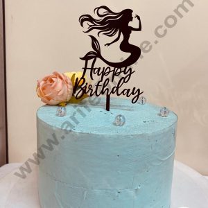CAKE DECOR™ 5 inch Acrylic Happy Birthday with Mermaid Cutout Cake Topper Cake Decoration (SBMT-1205)