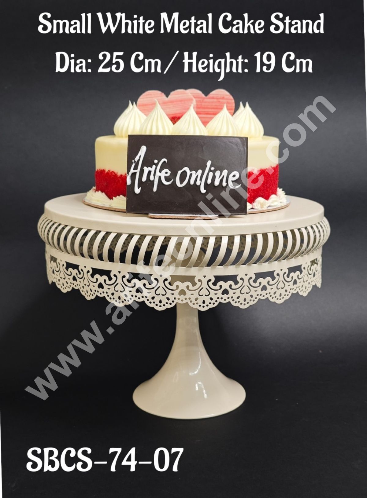 CAKE DECOR™ Small White Metal Cake Stand | Dessert Stand | Cupcake Stand