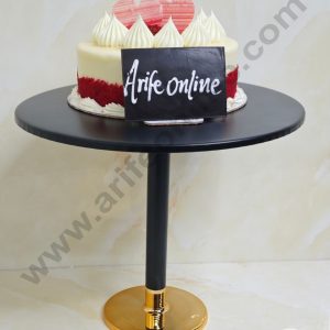 CAKE DECOR™ Black Metal Golden Base Cake Stand with Golden Base | Dessert Stand | Cupcake Stand