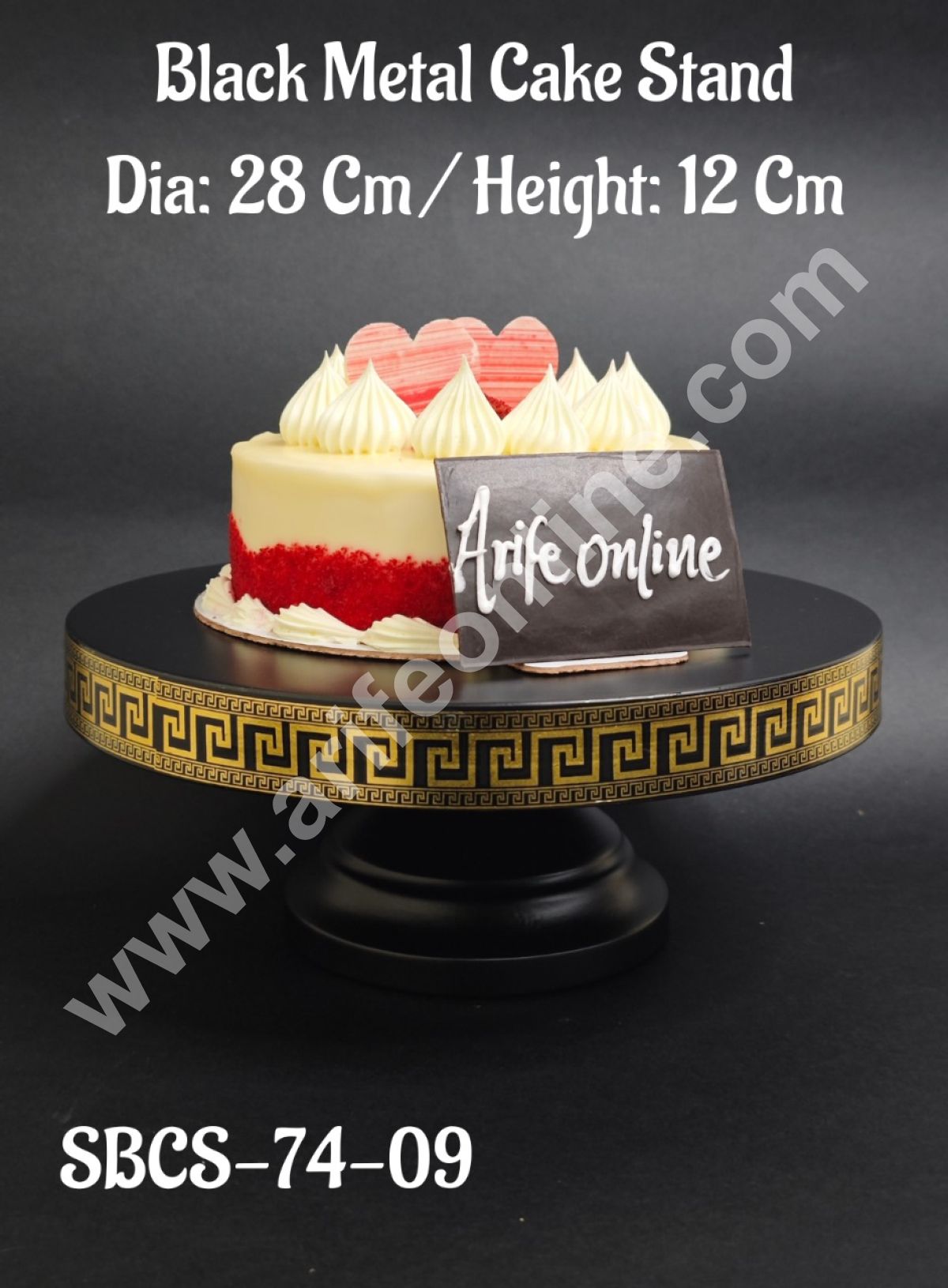 CAKE DECOR™ Black Metal Cake Stand | Dessert Stand | Cupcake Stand