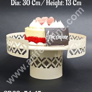 CAKE DECOR™ Fancy White Base Metal Cake Stand | Dessert Stand | Cupcake Stand