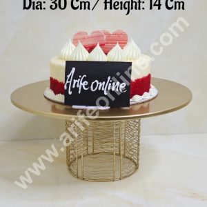 CAKE DECOR™ Fancy Golden Base Metal Cake Stand | Dessert Stand | Cupcake Stand