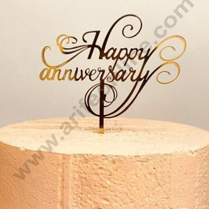 CAKE DECOR™ 5 inch Acrylic Happy Anniversary Cut-Out  Cake Topper Cake Decoration Dessert Decoration