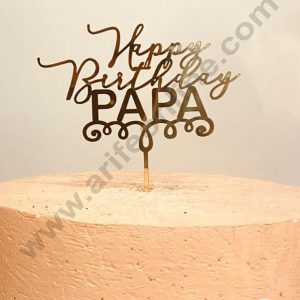 CAKE DECOR™ 5 inch Acrylic Happy Birthday Papa Cut out Cake Topper Cake Decoration Dessert Decoration