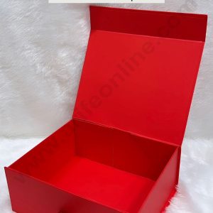 CAKE DECOR™  Red Color Folding Hard Hamper Box with ribbon | 8X10X4 Inch | Gift Box | Present Box - 1 Pc |  (SBBX-HFFB-D24)