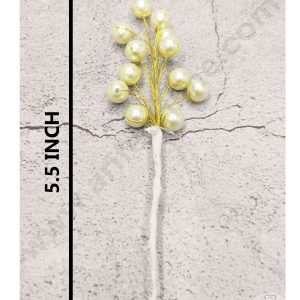 Cake Decor™ Pearl Bead Flower For Cake Decoration – White ( 1 pc pack )