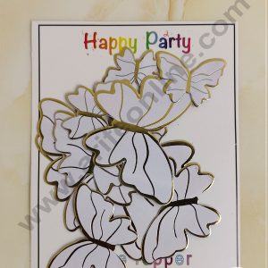CAKE DECORβ’ 10 Pcs White Colour Butterfly Paper Topper For Cake And Cupcake Decoration