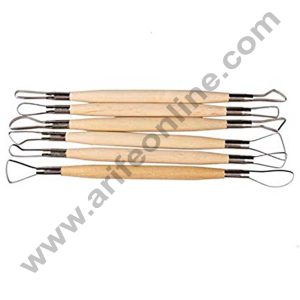 Cake Decor  Wooden Handle  Fondant / Clay Carving Tool Set Pack of 6  Stylus  Clay Pottery Sculpting Modeling Tools