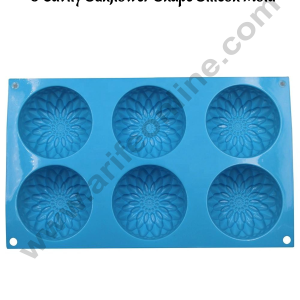 CAKE DECOR™ 6 Cavity Sunflower Shape Silicone Reusable Chocolate Mould Tray (SBSM-SunF)