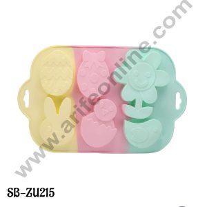 CAKE DECORβ’ 6 cavity Easter Theme Rainbow Silicone Mould SB-ZU215