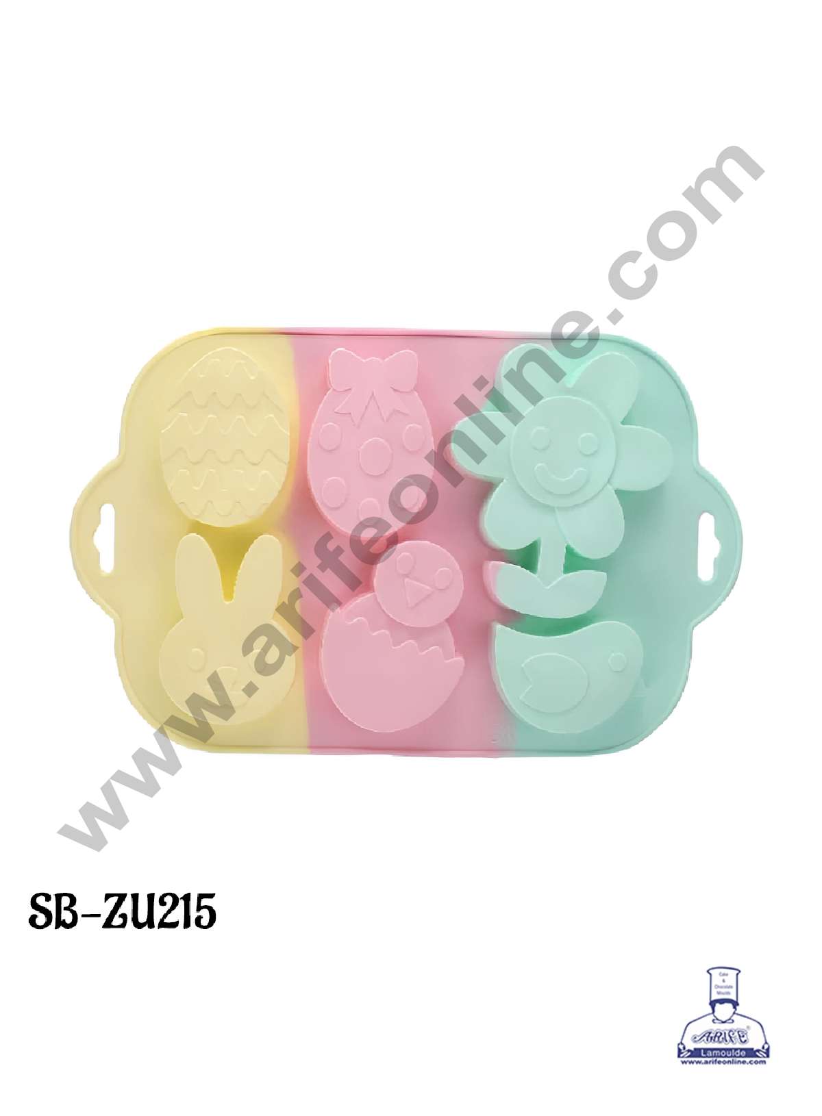 CAKE DECOR™ 6 cavity Easter Theme Rainbow Silicone Mould SB-ZU215