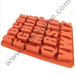 Cake Decor "A-Z" 26 English Letters Alphabet Soap Ice Cube Chocolate Candy Silicone Mold Cake Decoration Pan Silicone Alphabet Baking Mold