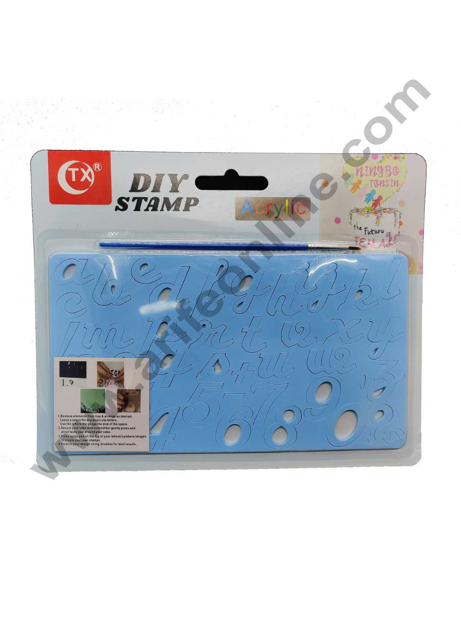 Cake Decor Lowercase Alphabet and Number Acrylic Diy Stamp Embossed Fondant Cake Decorating abc-001