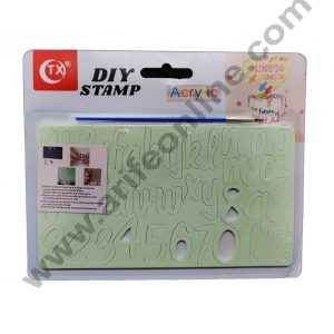Cake Decor Lowercase Alphabet and Number Acrylic Diy Stamp Embossed Fondant Cake Decorating abc-002