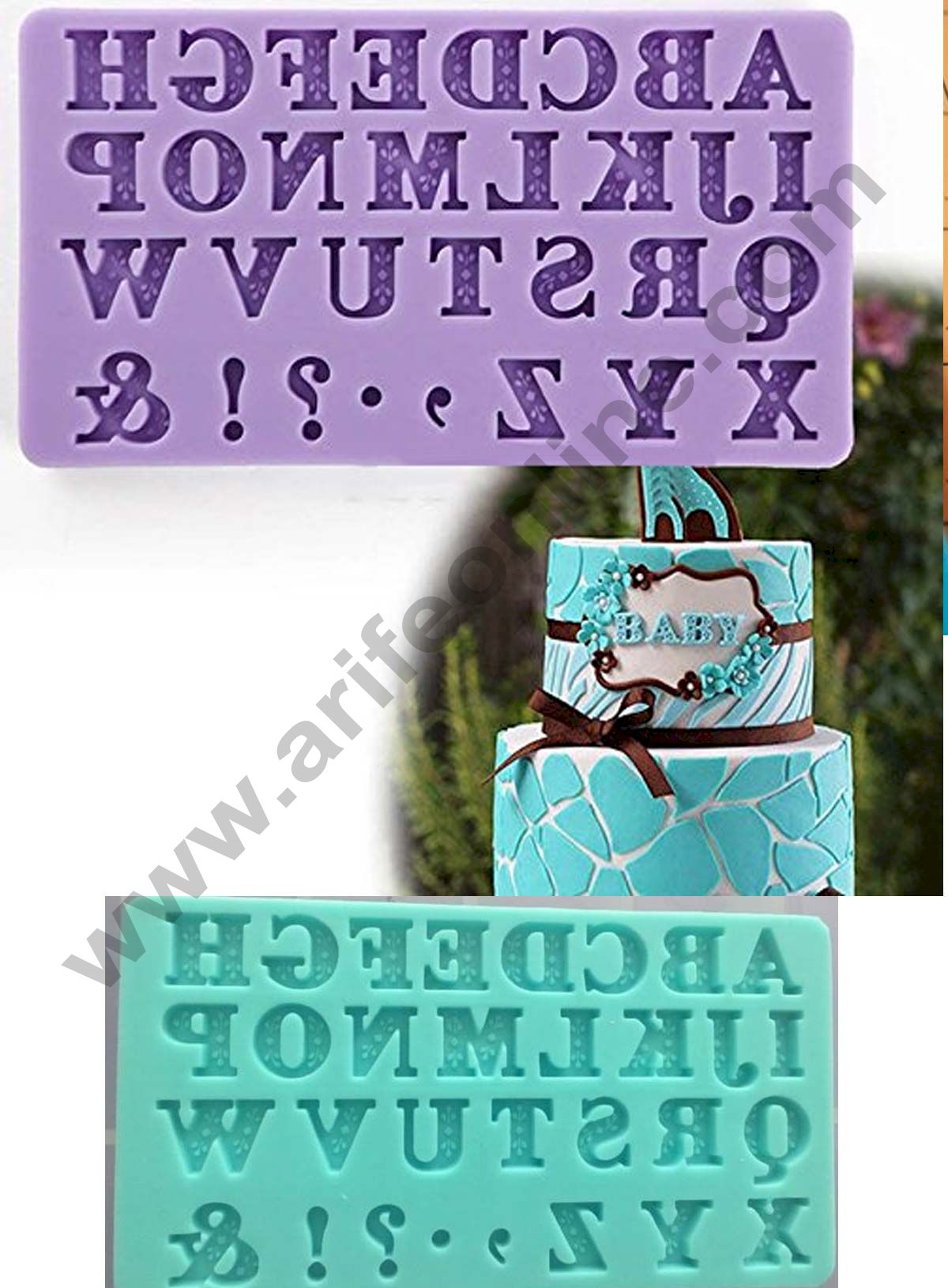 Cake Decor Floral Alphabet Silicon Fondant Mould