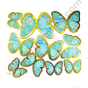 CAKE DECORβ’ 10 pcs Aqua Theme Butterfly Paper Topper For Cake And Cupcake