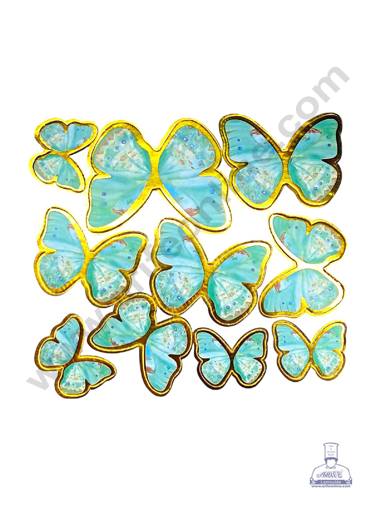 CAKE DECORβ’ 10 pcs Aqua Theme Butterfly Paper Topper For Cake And Cupcake