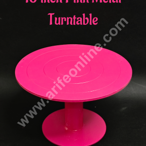 360° Rotating Pink Metal Turntable Cake Turntable (10 Inch) - Heavy - CAKE DECOR™