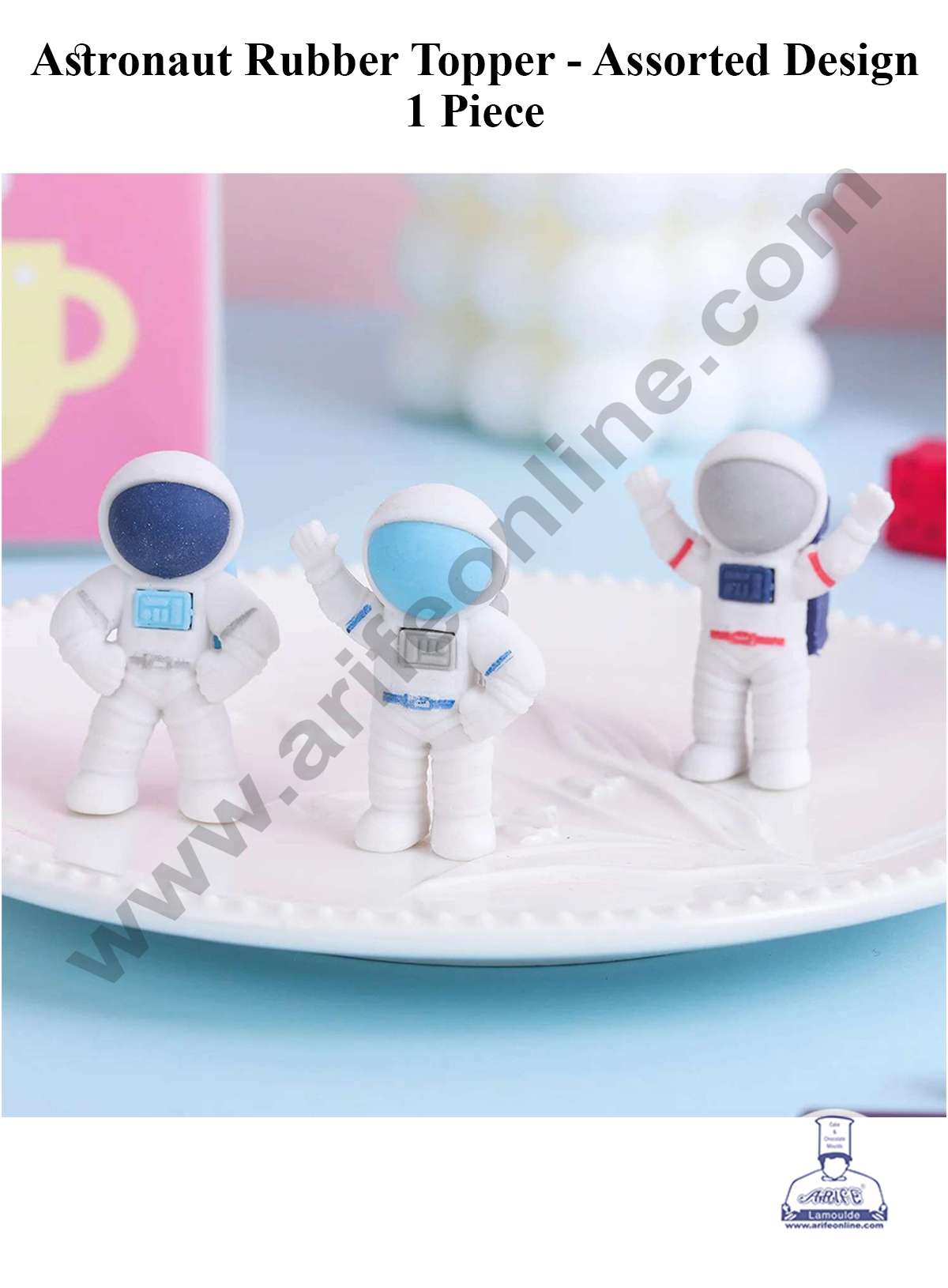 CAKE DECORβ’ 1 Piece Mini Astronaut Rubber Cake Topper - Assorted (SBT-R-008)