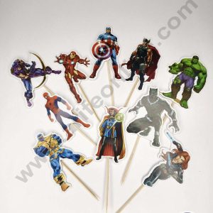 CAKE DECORATING SOLUTION 10pcs Marvels Avengers Stick Paper Topper For CAKE DECORATING SOLUTIONation ( SBPT-Tag-Avenger )
