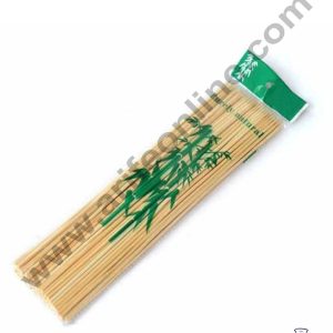 CAKE DECOR™ Natural Bamboo Wooden Skewer Satay Sticks /BBQ Sticks for Kebab Chicken Paneer Tikka Fruits Salad for Barbecue and Grilling (12 inches)