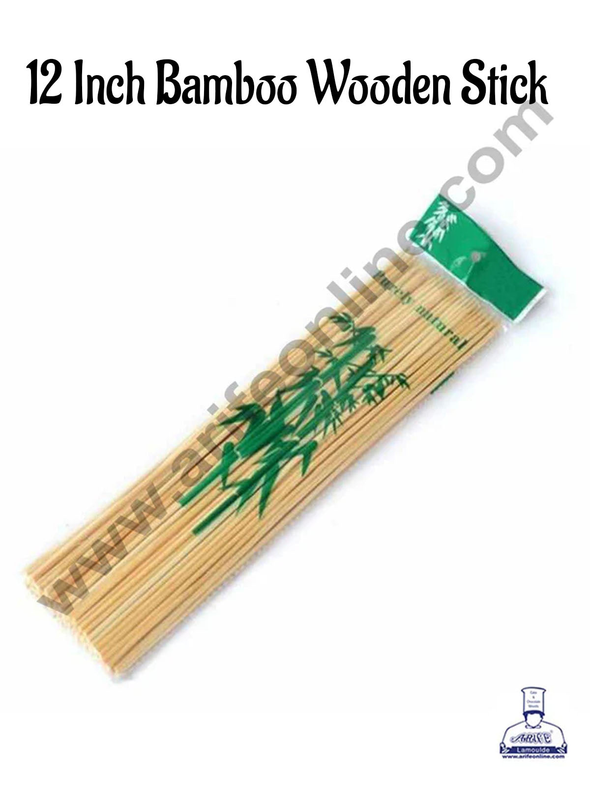 CAKE DECORβ’ Natural Bamboo Wooden Skewer Satay Sticks /BBQ Sticks for Kebab Chicken Paneer Tikka Fruits Salad for Barbecue and Grilling (12 inches)