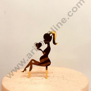 CAKE DECOR™ Golden Acrylic Baby Shower Cake Topper And Dessert Decoration Design-2 ( SBMT-1224)