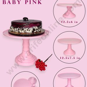 CAKE DECOR™ Adjustable Plastic Cake Stand | Cupcake Stand | Display Stand - Baby Pink