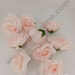 CAKE DECOR™ Large Rose Artificial Flower For Cake Decoration – Baby Pink ( 5 pc pack )