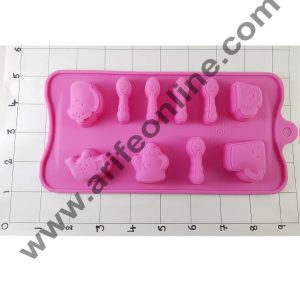 Cake Decor Silicon 10 Cavity Babys Spoon,Milk Bottle Shapes Design Chocolate Mould, Ice Mould, Chocolate Decorating Mould