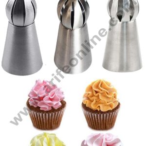 Cake Decor 3 Pcs Russian Ball Tip Nozzle Flower Icing Piping Nozzle Set