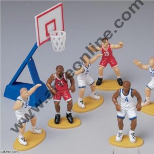 Cake Decor Basketball Cake Topper 4 Players And 1 Basket Set