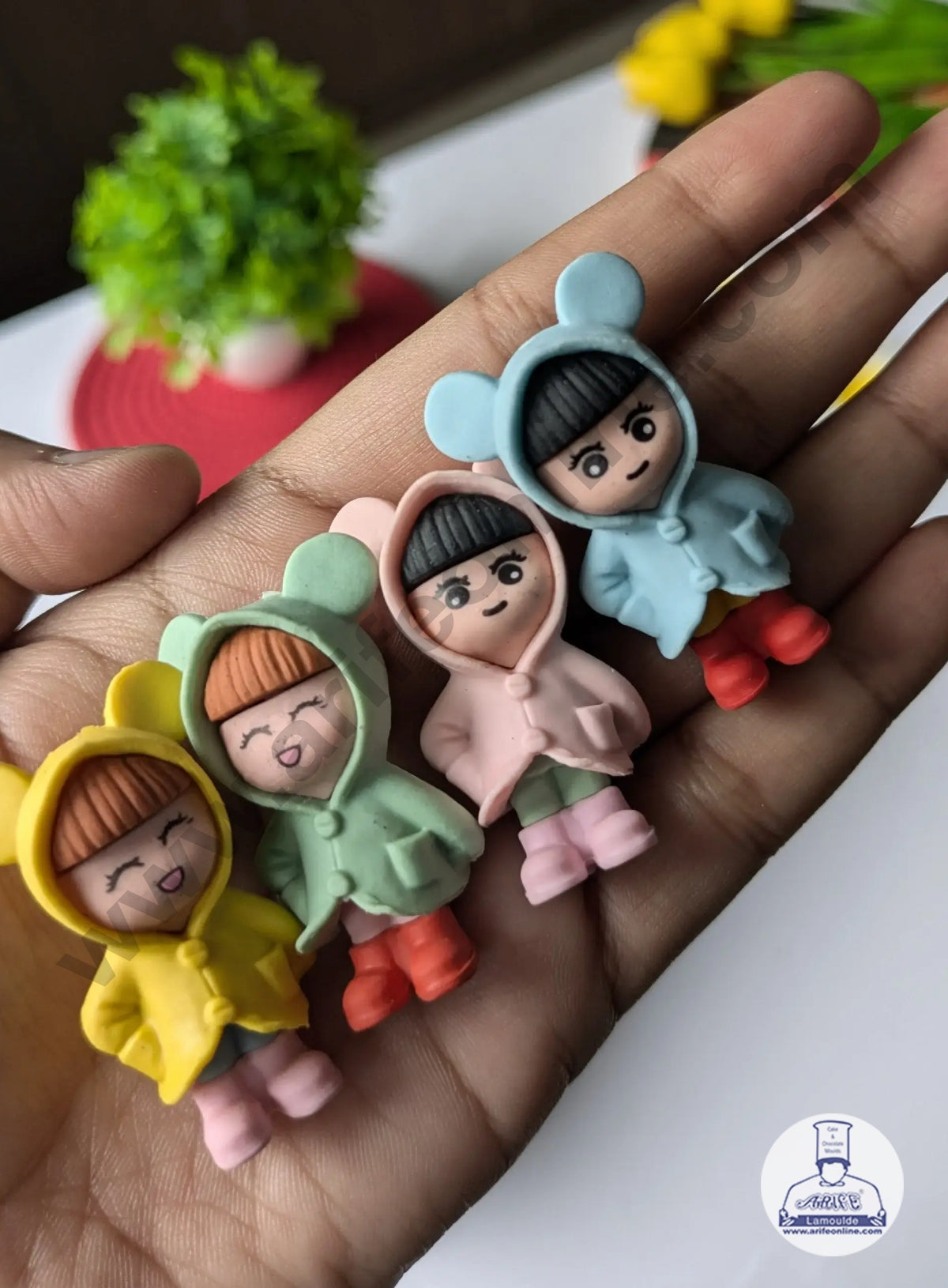 Cute Girl Raincoat Doll Rubber Cake Topper - 1 Pc -CAKE DECOR™