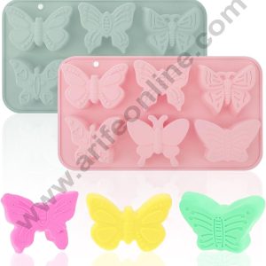 6 Cavity Assorted Beautiful Butterflies Silicone Mould Silicon Jelly Mold (SB-LBM1426) - CAKE DECOR™