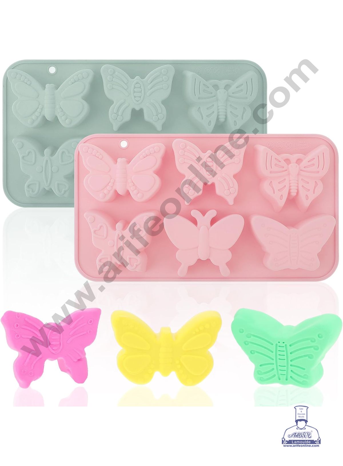 6 Cavity Assorted Beautiful Butterflies Silicone Mould Silicon Jelly Mold (SB-LBM1426) - CAKE DECORβ’