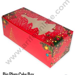 CAKE DECORβ’ Christmas Theme Plum Cake Box Tree Cutout Window, Plum Carriers - Big (10 Pcs Pack)