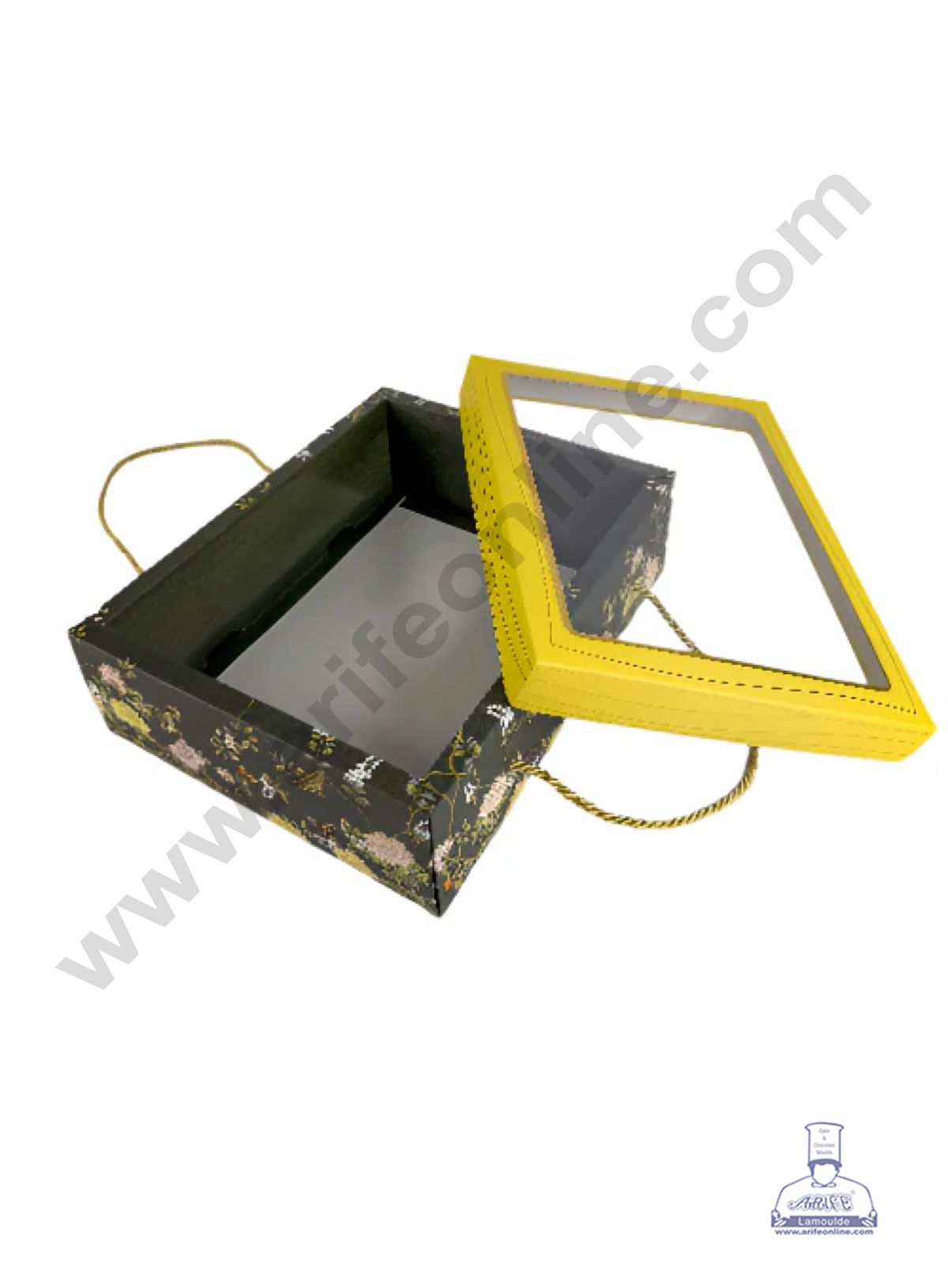 Emerald Blossom Design Hamper Box With Rope Handle - (1 Pc Pack) - CAKE DECOR™