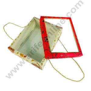 Majestic Marigold Design Hamper Box With Rope Handle - (1 Pc Pack) - CAKE DECORβ’