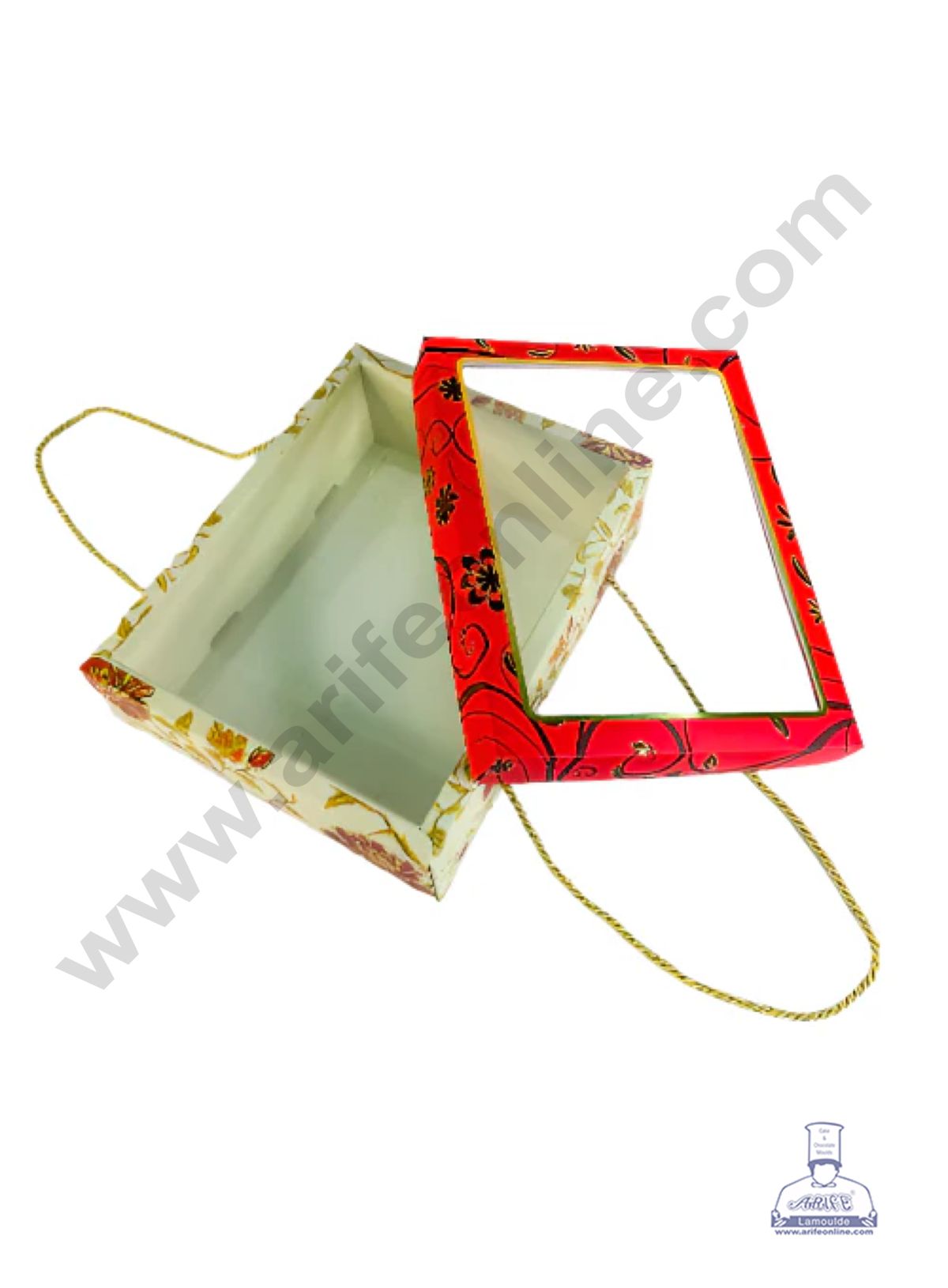 Majestic Marigold Design Hamper Box With Rope Handle - (1 Pc Pack) - CAKE DECORβ’